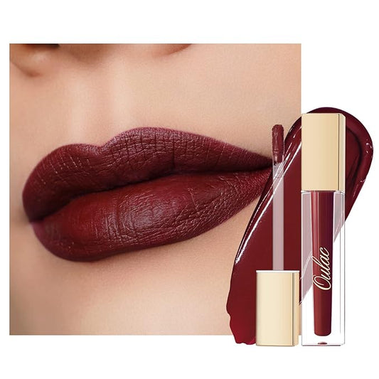 Oulac Dark Red Lipstick Matte for Women, Long Lasting Lipsticks Smudgeproof Dark Liquid Lipsticks, Waterproof Lip Stain, No Transfer, Vegan & Cruelty-Free M18