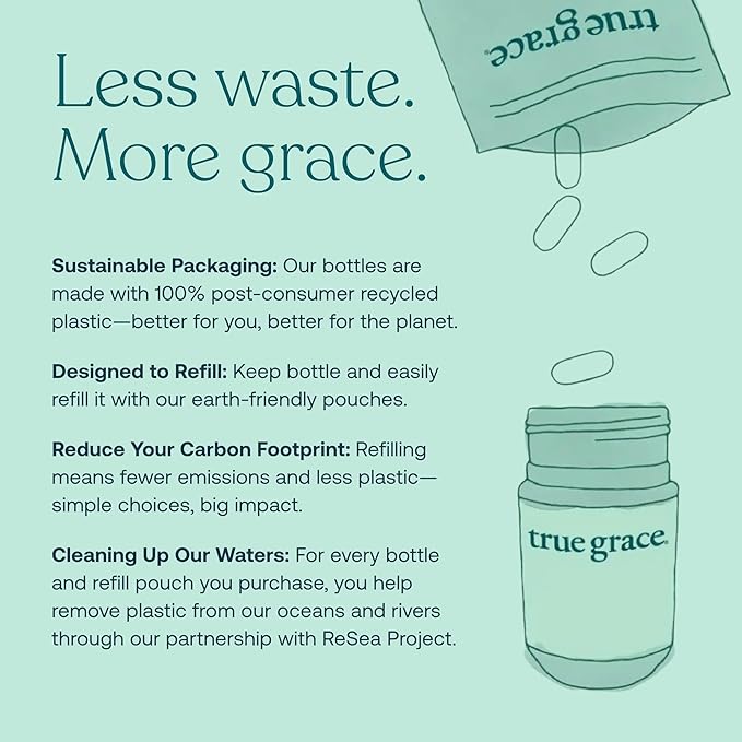 True Grace One Daily Women’s Multivitamin Fermented Minerals, Organic Adaptogens & Mushrooms Whole Body Balance, Immune, Energy, Beauty Support - Non-GMO, Gluten Free, Soy Free - 90 Vegan Tablets