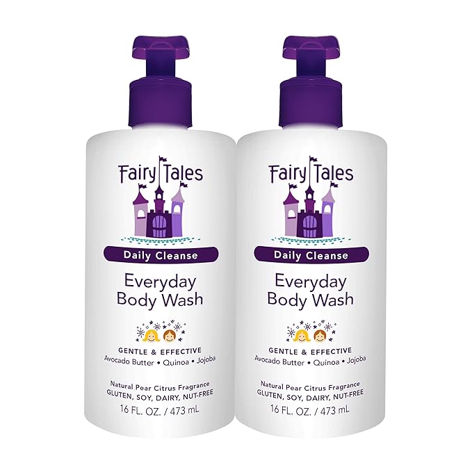 Fairy Tales Daily Cleanse Kids Body Wash | Kids Soap With Gentle, Clean Natural Ingredients | Sulfate Free, Silicone Free, Body Wash for Boys and Girls - 16 oz. (2 Pack)