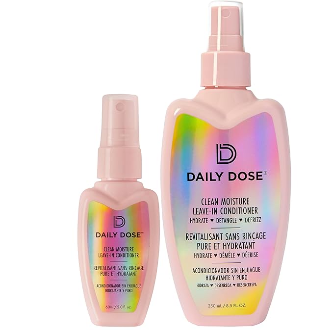 DAILY DOSE Award-Winning Leave-In Conditioner (8.5oz + 2oz Duo) Hair Detangler Spray (Award Winning), Paraben Free, Phthalates Free, Cruelty Free, Vegan