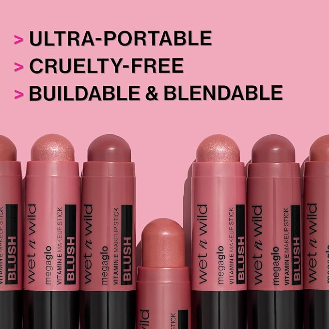 wet n wild MegaGlo Makeup Stick, Buildable Color, Versatile Use, Cruelty-Free & Vegan - Peach Bums