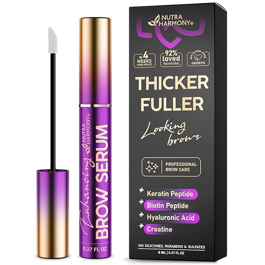 Eyebrow Growth Serum – Peptide Brow Serum for Fuller, Thicker Looking Brows – Biotin & Hyaluronic Acid Conditioning Formula for Sparse, Thin & Patchy Brows, Lightweight Advanced Brow Care, 0.27 fl oz