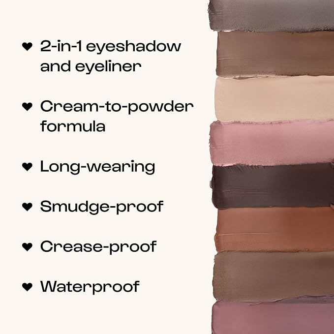 ALLEYOOP 11th Hour Waterproof Cream Eyeshadow Stick – Long-Lasting Eye Shadow Pencil & Eyeliner, Cream to Powder Stick & Highlighter – Smudge-Proof Eyeshadow Matte, Black Matte