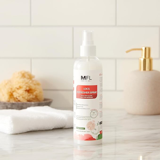 Made For Locs Vegan Rose Water Refresher Spray | Locs Moisturizer & Deodorizer | Amazing Scents (Pomegranate Pear, 8 oz)