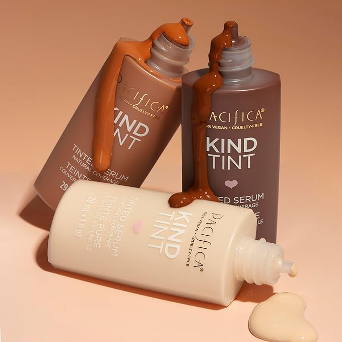 Pacifica Tinted Moisturizer – Kind Tint Serum, Lightweight Hydrating Foundation with Vegan Collagen & Hyaluronic Acid for Dewy Glow, Buildable Coverage, Vegan, 1 fl oz (Shade 13)