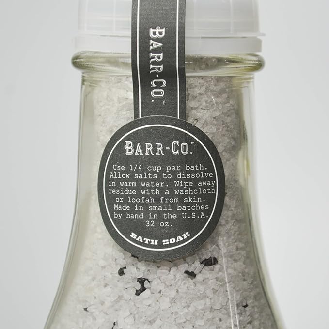 Barr-Co. Reserve Fine Hand Made Bath Salts, Woody and Earthy Bathing Salt, Relaxing Bath Products for Women & Men, 32 oz