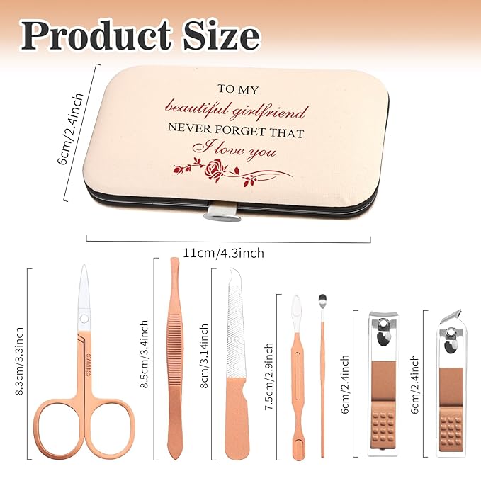 Valentines Gifts for Girlfriend,Best Girlfriend Christmas Cute Unique Gifts Xmas Birthday Valentines Day Stocking Stuffers Gift from Boyfriend Ideas Nail Clippers Manicure Kit for Women Girlfriends