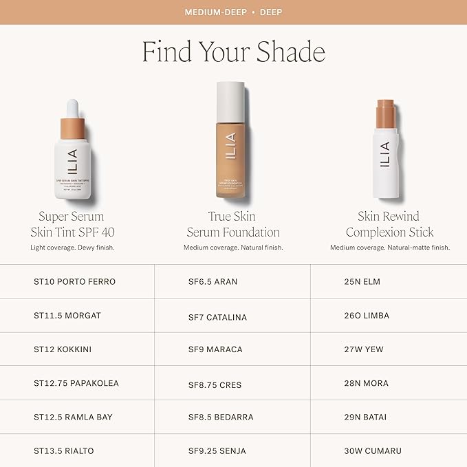 ILIA - Skin Rewind Complexion Stick - Foundation + Concealer + Skincare | Non-Toxic, Vegan, Cruelty-Free, Clean Makeup (30W - Cumaru, 0.35 oz | 10 g)