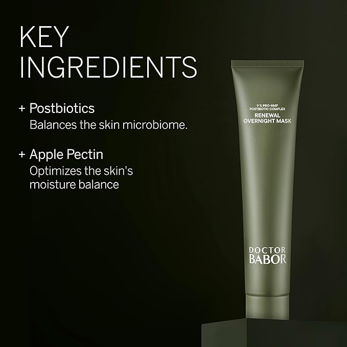 BABOR DOCTOR Microbiomic Renewal Overnight Mask (75ml) - Vegan Skincare for Dry Skin - Face Mask with Hyaluronic Acid for Hydration, Radiance and Luminosity
