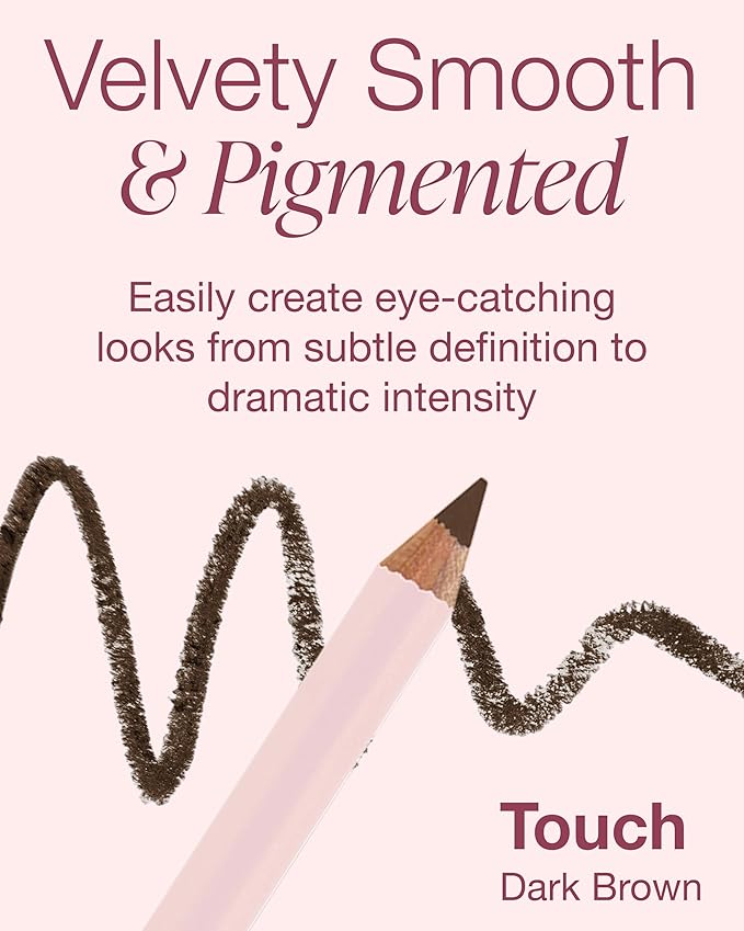 Mineral Fusion Eye Pencil (Dark Brown - Touch) - Eyeliner with Soothing Chamomile, Meadowfoam & Vitamin E - Smooth & Long Lasting, Hypoallergenic, Non-Irritating Eye Makeup