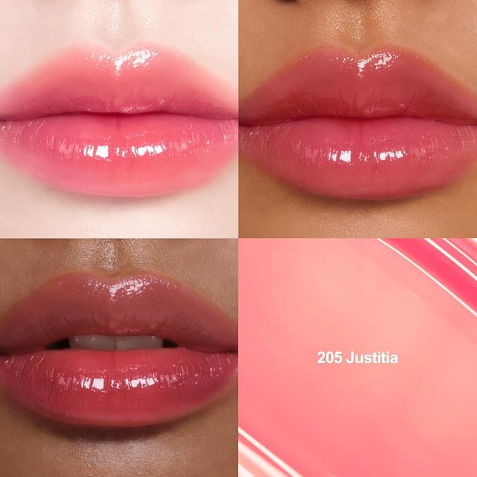 DINTO Blur-Glowy Lip Tint - Glossy Finish, Hydrating, Long Lasting, Lightweight Texture, Non-Sticky, Vegan & Cruelty-Free, K beauty (205 Justitia, 0.11 fl.oz)