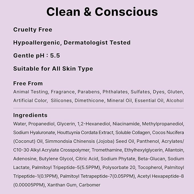 Multi Peptide Complex Serum, Matrixyl 3000, Argireline, Vegan Collagen, Niacinamide, Hyaluronic Acid for Anti-Aging, Anti-Wrinkles, Collagen Boost for Elasticity, Korean Skincare, 1Fl Oz