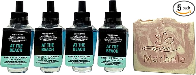 Bath and Body Works At The Beach 4 Pack Wallflowers Home Fragrance Refills - Marbela Sample Soap