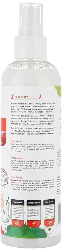 Made For Locs Vegan Rose Water Refresher Spray | Locs Moisturizer & Deodorizer | Amazing Scents (Pomegranate Pear, 8 oz)