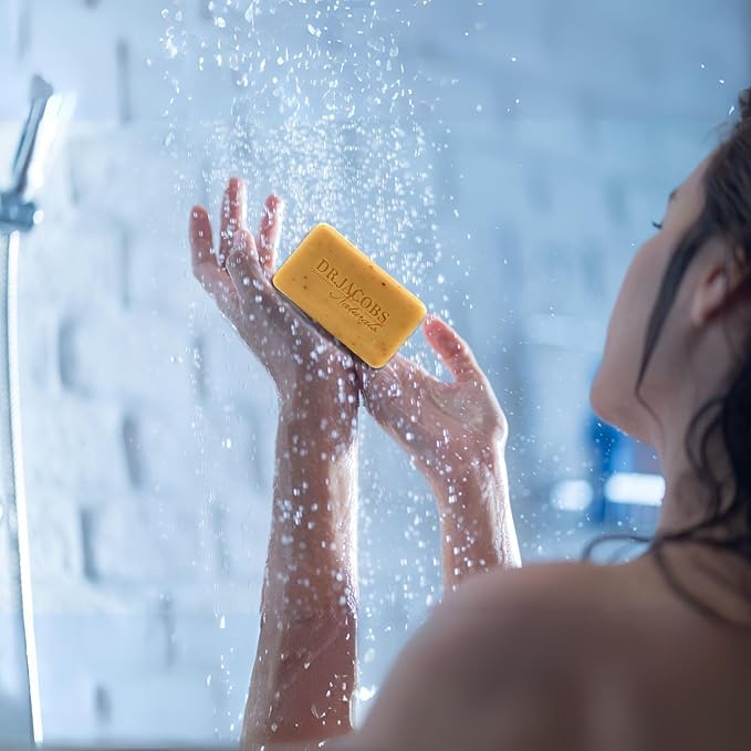 Dr Jacobs Naturals, Triple Milled Loofah Exfoliating Castile Bar Soap (Pack of 6) - Free of Parabens, Sulfates, Synthetics, Gltuen and GMO (Muddy Charcoal)