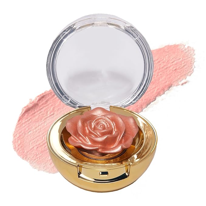 Winky Lux Cheeky Rose Cream Highlighter – Weightless Cream Makeup for Cheeks, Effortlessly Blendable, Skincare-Infused with Vitamin E, Warm Pink, Rosé