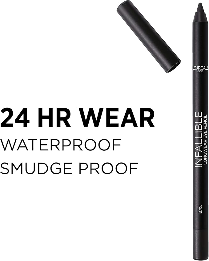 L'Oreal Paris Makeup Infallible Pro-Last Pencil Eyeliner, Waterproof and Smudge-Resistant, Glides on Easily to Create any Look, Ivy, 0.042 oz.