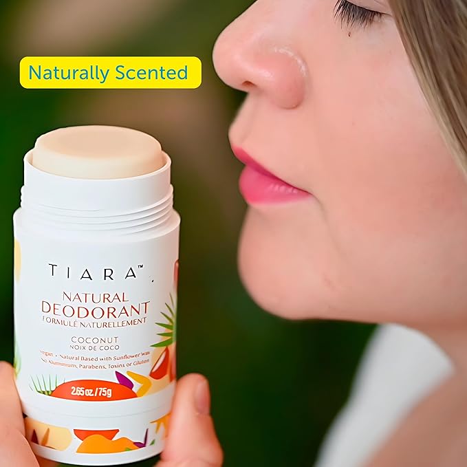 TIARA Whole Body All Natural Deodorant for Women, Aluminum Free Deodorant for Men, Safe for Kids Use All Over Body, Paraben Free, No Chemicals Vegan & Non Toxic, Travel Size (Coconut)