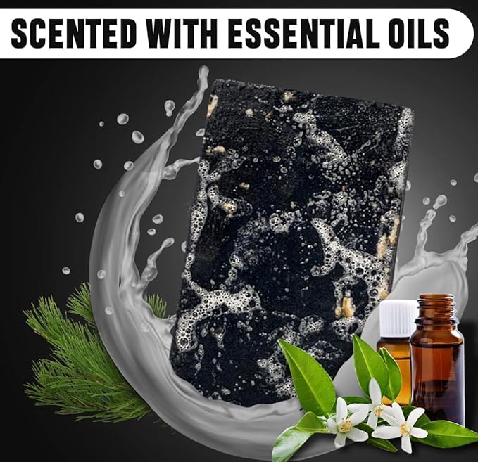 Ness Mens Soap Bar - Pine Tar Scent - Natural Soap For Men - Mens Bar Soap With Organic Ingredients & Essential Oils - Moisturizing Bar Soap - Handmade In The USA, Cruelty Free, Vegan - 3 Pack