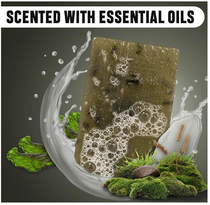 Ness Mens Soap Bar - Maritime Moss Scent - Natural Soap For Men - Mens Bar Soap With Organic Ingredients & Essential Oils - Moisturizing Bar Soap - Handmade In The USA, Cruelty Free, Vegan - 3 Pack