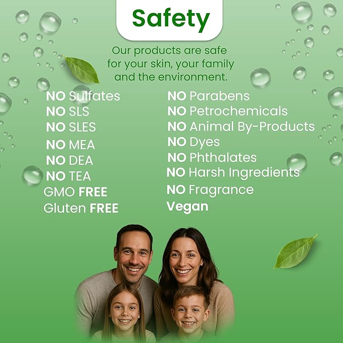 Vegan Body Wash with non toxic, Organic Ingredients | Made in USA |Great for Delicate Skin | Paraben free, gluten free, sulfate free| Moisturizing with organic Aloe & Shea Butter (Lemongrass)