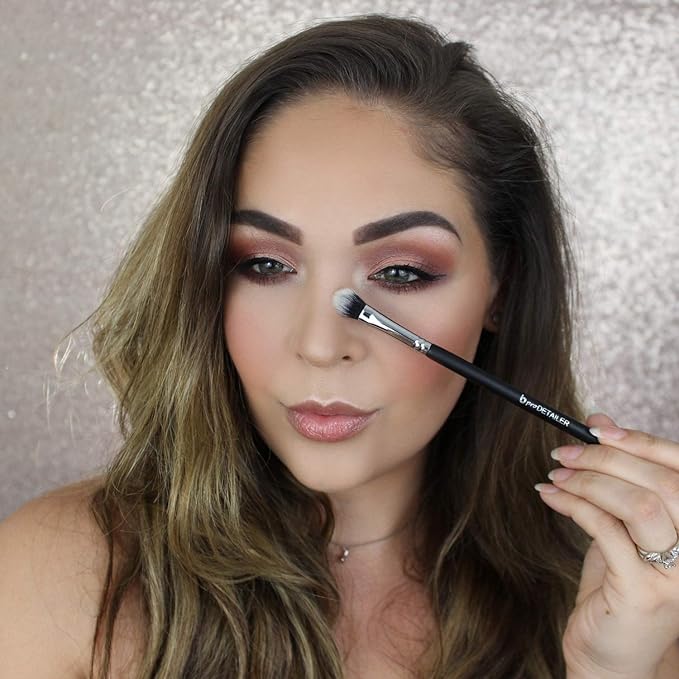 Nose Contour Makeup Brush - Beauty Junkees Pro Detailer with Dome Bristles for Precision Contouring the Nose, Lips and Eyes with Cream, Powder and Mineral Cosmetics; Soft Synthetic Vegan Cruelty Free