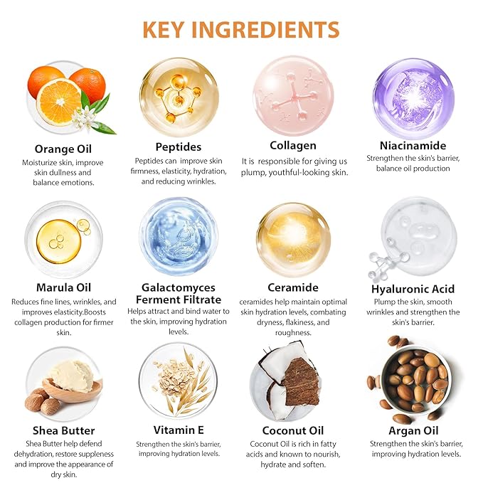 55 Pcs Valentines Day Gifts for Women, Orange Gel Overnight Mask, Skin Care Kit, Self-Care Spa Set, Bath & Body Care Basket Gift Set, Face Sheet Mask, Face Serum, Christmas, Mother Day
