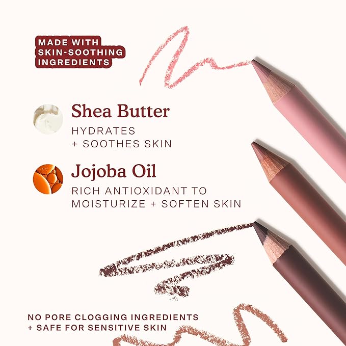 Tower 28 OneLiner - Multi-Use Creamy Lip Liner, Eyeliner & Face Makeup Pencil for Sensitive Skin - Hydrating, Vegan Formula with Shea Butter - Matte, Long-Lasting Finish - Rosy Nude (1 Count)