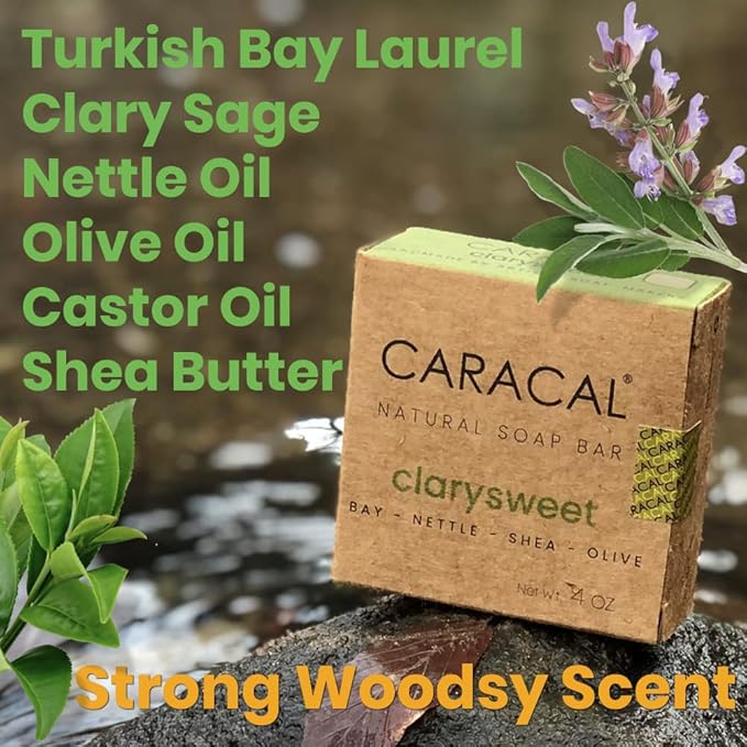 CARACAL 3-Bar Variety Pack, Handmade Vegan All Natural Soap for Men; ClarySweet, Purely Special, Floral Fame