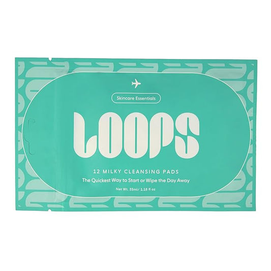 LOOPS Milky Cleanser Korean Skincare - Deep Cleansing and Hydrating Skin Care - Pre-soaked Bamboo Facial Cleansing Pads - Facial Wash with Milky Oil Complex - Oil Cleanser for Face - Pack of 7