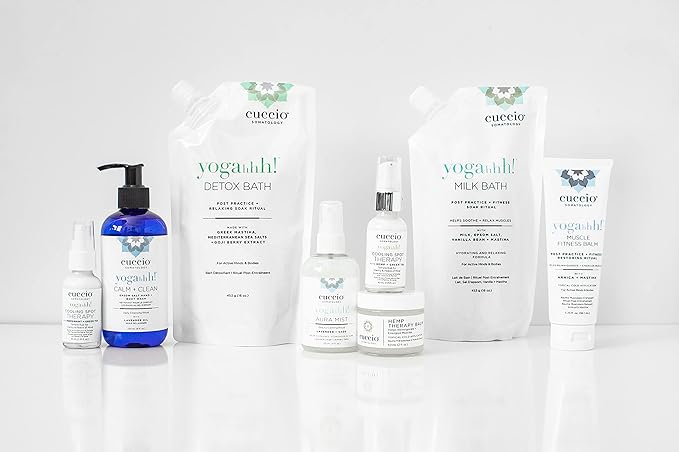 Cuccio Somatology Yogahhh! Detox Bath - Post Workout Relaxing Body Soak - Regenerate Tired & Sore Muscles - Anti-aging Vegan Formula - Epsom Salts, Goji Berries, Eucalyptus, Greek Mastiha - 16 oz