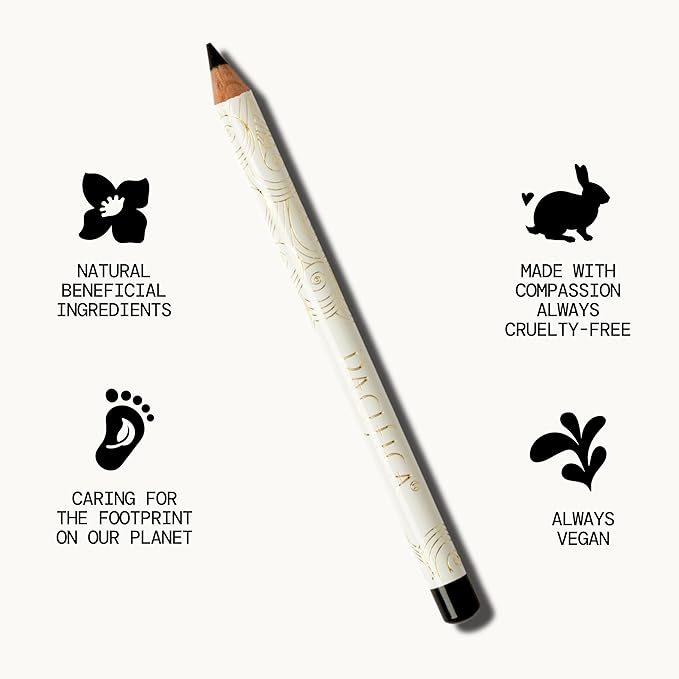 Pacifica Waterproof Eyeliner Pencil Jet Black Eye Liner Longwear, Smudge-Proof, Vegan & Cruelty-Free Eye Makeup Vegan & Cruelty-Free (Shade Jet Black) Ophthalmologist Tested