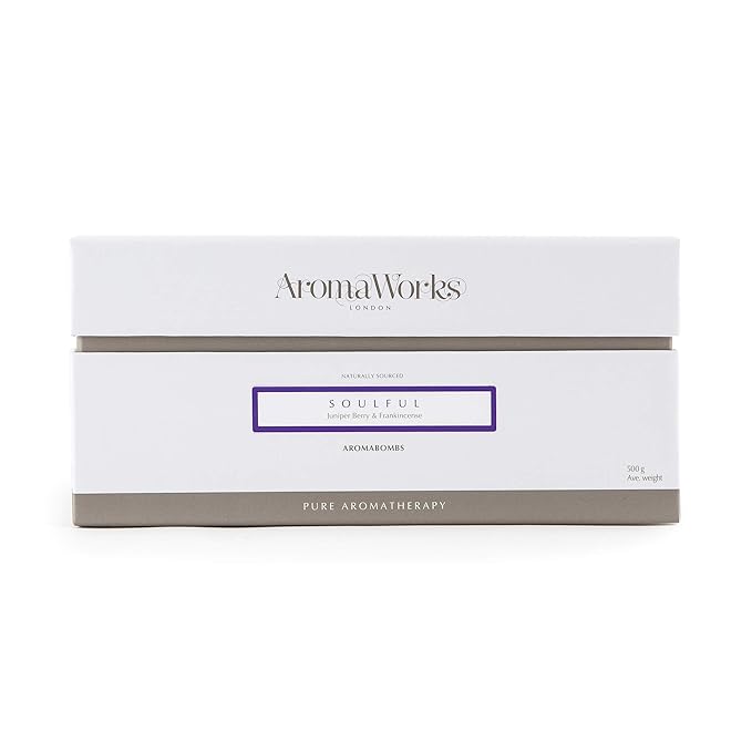 Aromaworks Soulful Aromabomb Duo - Lift Your Mind and Invigorate Your Senses - Features an Exotic, Woody Aroma - Key Ingredients of Juniper Berries, Patchouli and Frankincense - 2 X 8.81 Oz Bath Bomb