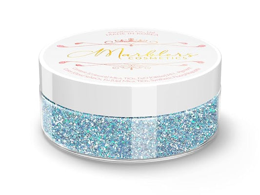 MARBLERS Holographic Face & Body Glitter [Unicorn Blue] 0.18oz (5g) | Fine | Non-Toxic | Vegan | Cruelty-Free | Festival, Rave & Party Makeup | Eye, Hair, Nail Polish, Eyeshadow | Nail Art | Gel Nail