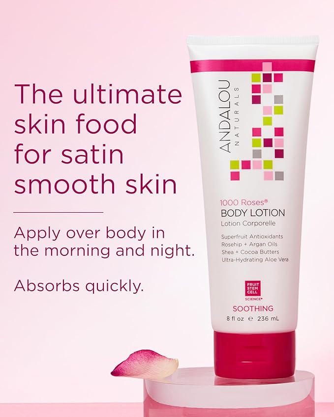 Andalou Naturals, Lotion Body 1000 Roses Soothing, 8 Fl Oz
