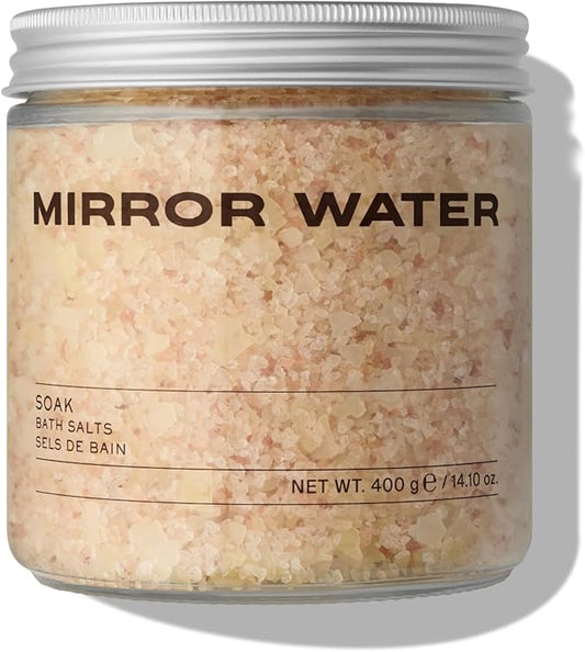 Mirror Water - Soak Bath Salts | Himalayan + Magnesium Salts | Vegan, Cruelty-Free | Sulfate + Phthalate + Paraben Free (400 g)