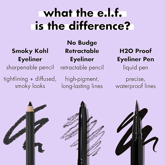 e.l.f. Smoky Kohl Eyeliner, Eye Pencil For Creating Long-Lasting, Bold, High-Pigmented Makeup Looks, Vegan & Cruelty-Free, Cloud Nine