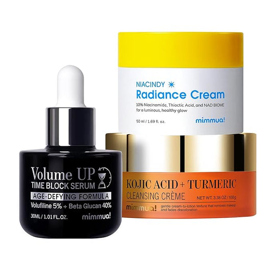 Mature Skincare Ritual | Volufiline Serum + NAD Radiance Cream + Kojic & Turmeric Cleansing Cream