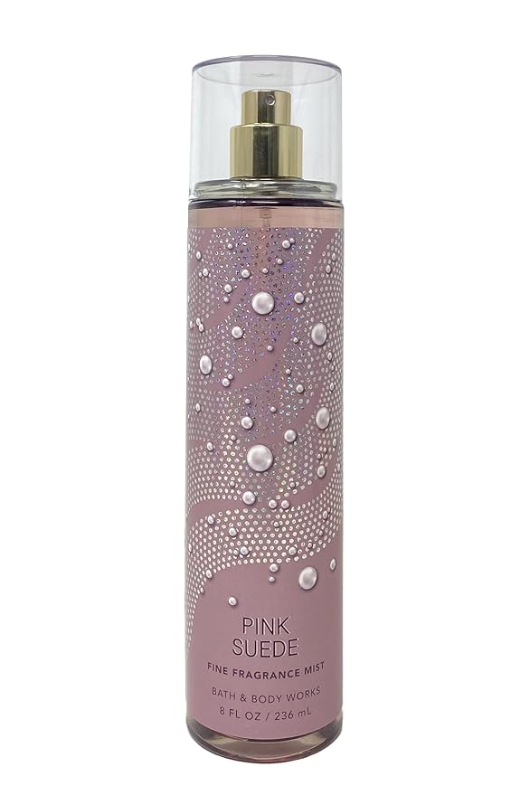 Bath & Body Works Pink Suede Fine Fragrance Mist 2 Pack With a Himalayan Salts Springs Sample Soap.