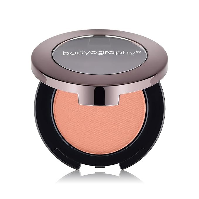Bodyography Pressed Blush | Silky, Buildable Powder Formula for Cheeks | Rich Pigment with Long-Wearing Finish | Paraben, Gluten, Talc, Fragrance, Cruelty-Free & Vegan | Bashful - Peach