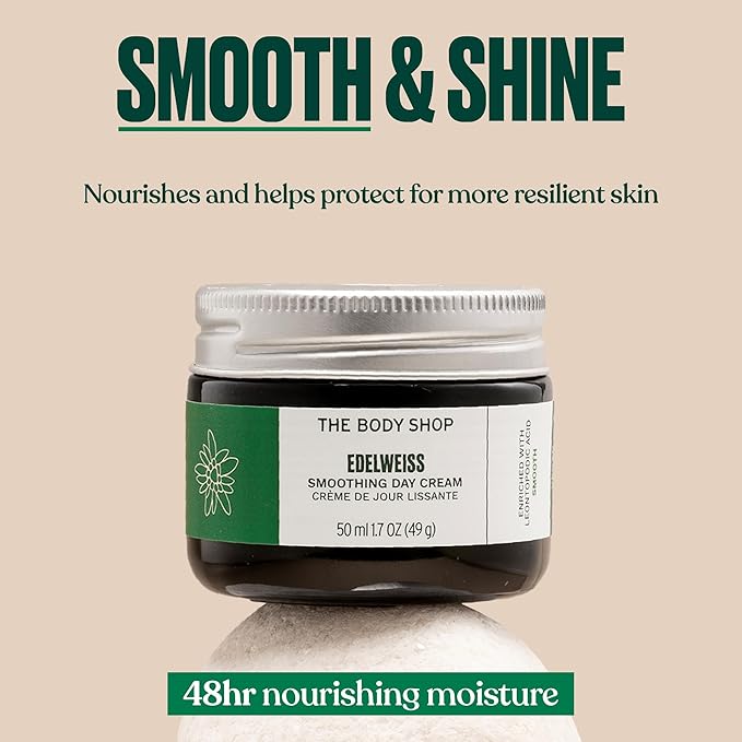 The Body Shop Edelweiss Smoothing Day Cream – For Smoother Looking Skin – Vegan – 50ml
