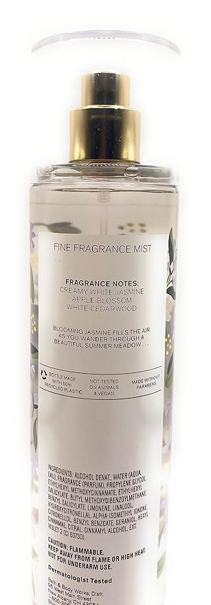 Bath & Body Works White Jasmine Fine Fragrance Mist 8 Fluid Ounce Spray