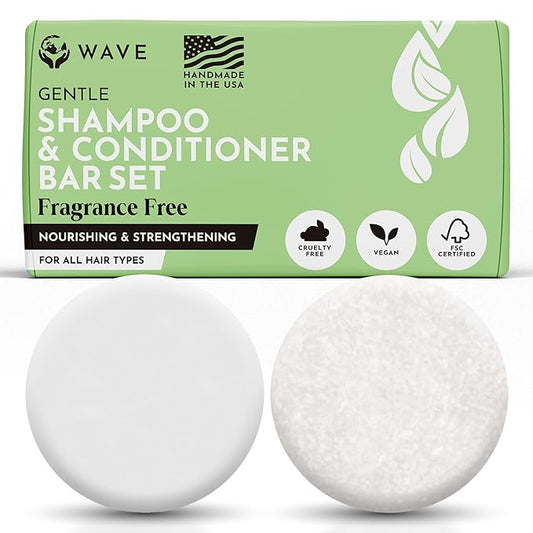 Shampoo and Conditioner Bar, Unscented - Sulfate Free Solid Shampoo and Conditioner Bars Set, Vegan Hair Care for All Hair Types, Long Lasting (120 uses) Travel Friendly, Made in the USA