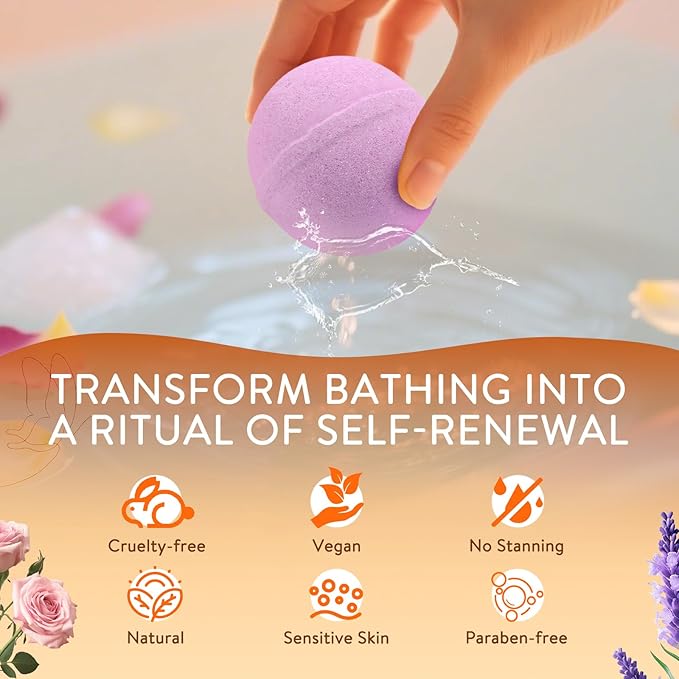 Bath Bombs for Women, 12 Pack Handmade Natural Fizzies Bath Bombs with 12 Unique Scents, Relaxing Bubble Bath for Dry Skin Moisturizing, Essential Oils Bathbomb Spa Gift Set for Mom, Wife, Girl