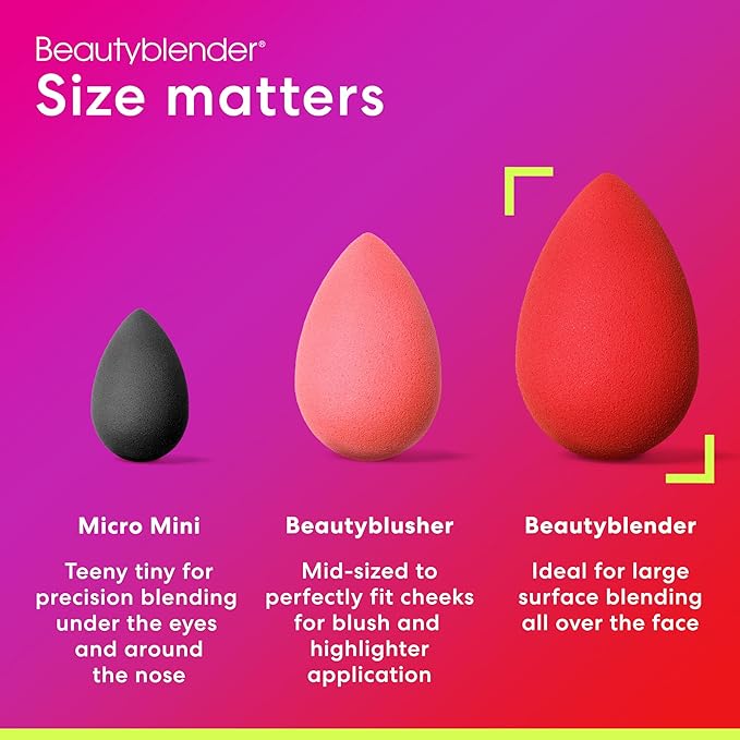 Beautyblender® | Ruby Beauty Blender Makeup Sponge, Super-Soft Foam Easily Blends Foundations, Powders & Creams, Made in USA, Reusable, Washable, Streak Free Application, Vegan, Cruelty Free