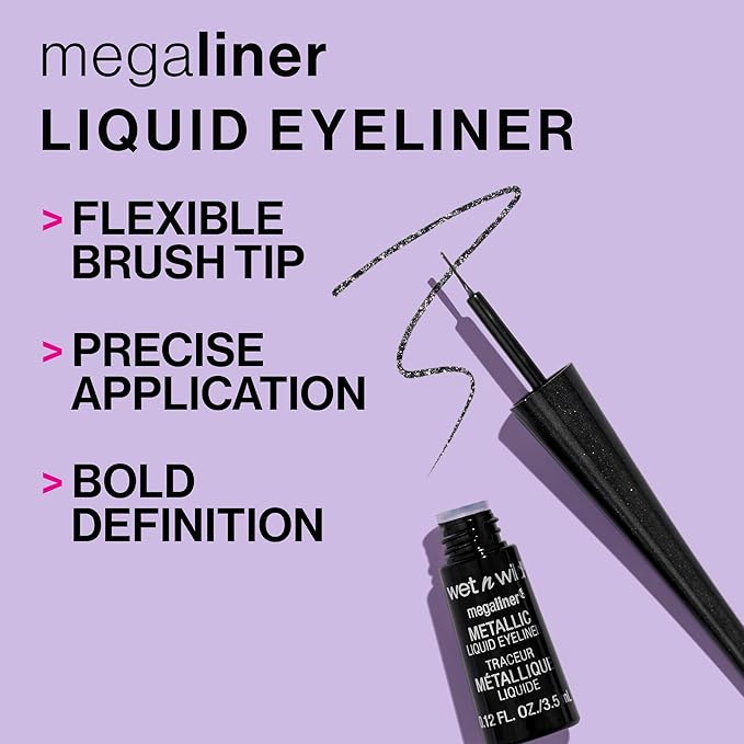 wet n wild MegaLiner Liquid Eyeliner - Electric Purple (Pack of 2)
