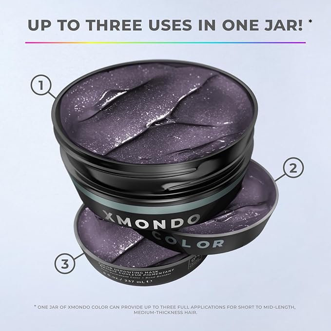 XMONDO Hair Color Slate Grey Hair Healing Semi Permanent Color | Vegan Formula with Hyaluronic Acid to Retain Moisture, and Bond Boosting Technology, 8 Fl Oz 1-Pack