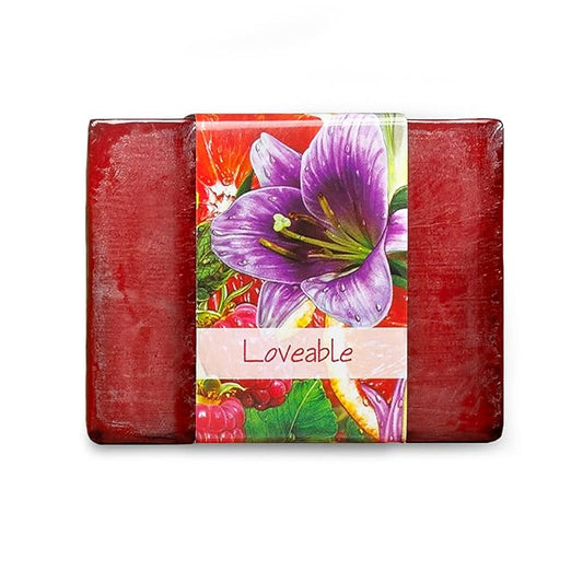 Glycerin Bar Soap Loveable Scent - Natural, Vegan-Friendly, Hypoallergenic - Moisturizing and Hydrating with 100% Vegetable Glycerin - Sulfate-Free, Paraben-Free, Chemical-Free - 4.5 oz