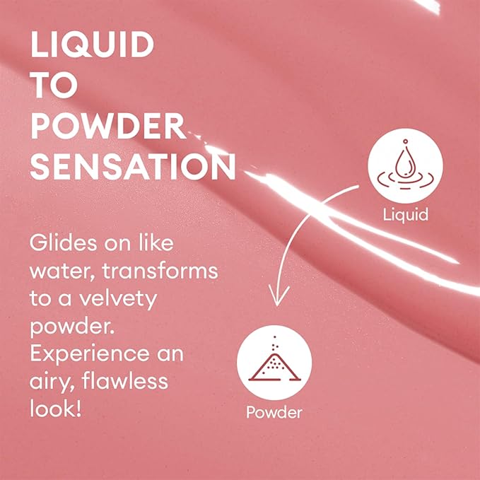 INTO YOU Liquid Blush for Cheeks, Water Sense Evolves into Soft Fog Powder Blush Matte and Natural finish, Light and Comfortable Creamy to Hold Makeup, Warm Apricot(A05)