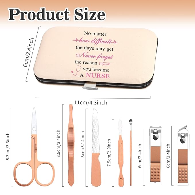 Nurse Gifts for Women,School Nurse Christmas Gift Nurses Week Appreciation Cool Nail Clippers Manicure Kit Gifts for Women Nurses Female Graduation Gift Stocking Stuffers Pedicure Cuticle Trimmer Set